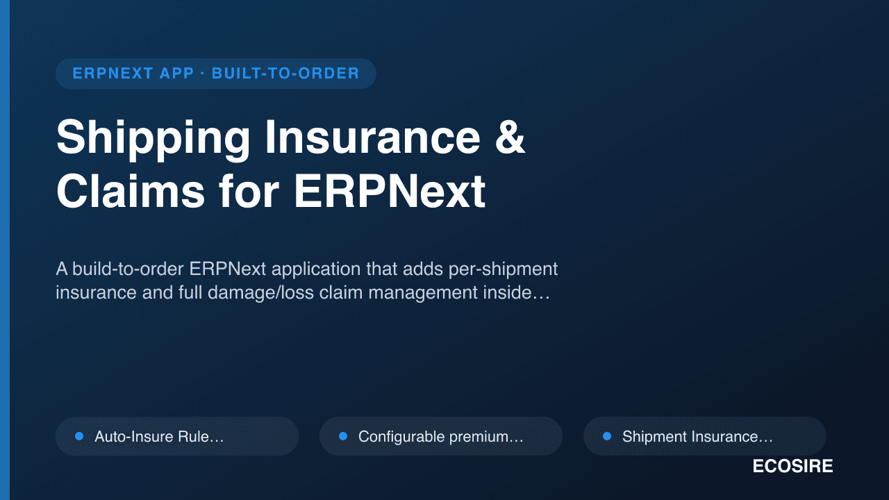 Shipping Insurance & Claims for ERPNext