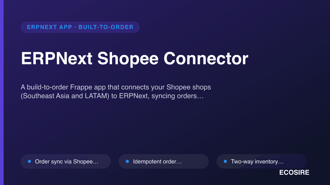 ERPNext Shopee Connector