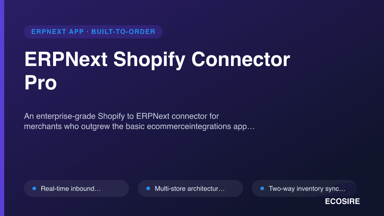 ERPNext Shopify Connector Pro