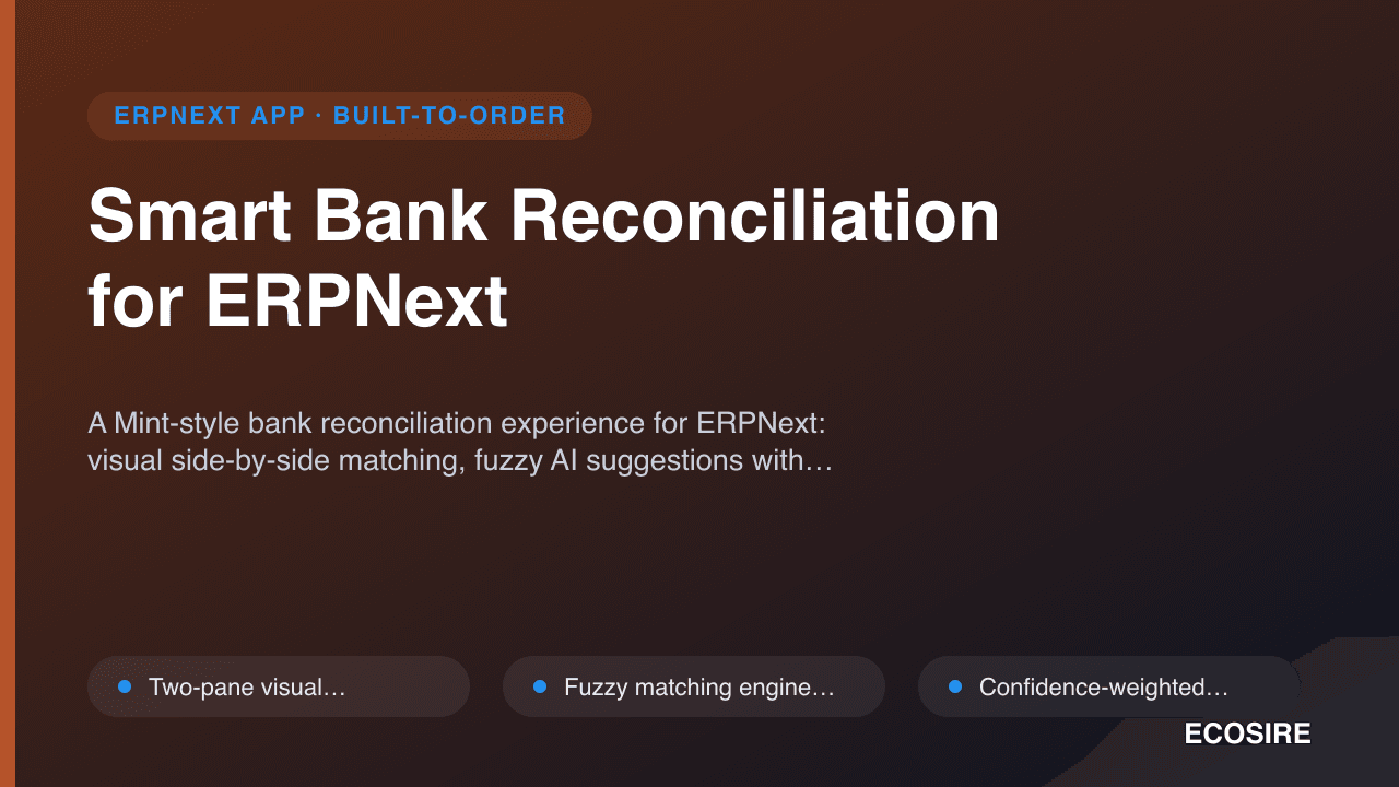 Smart Bank Reconciliation for ERPNext