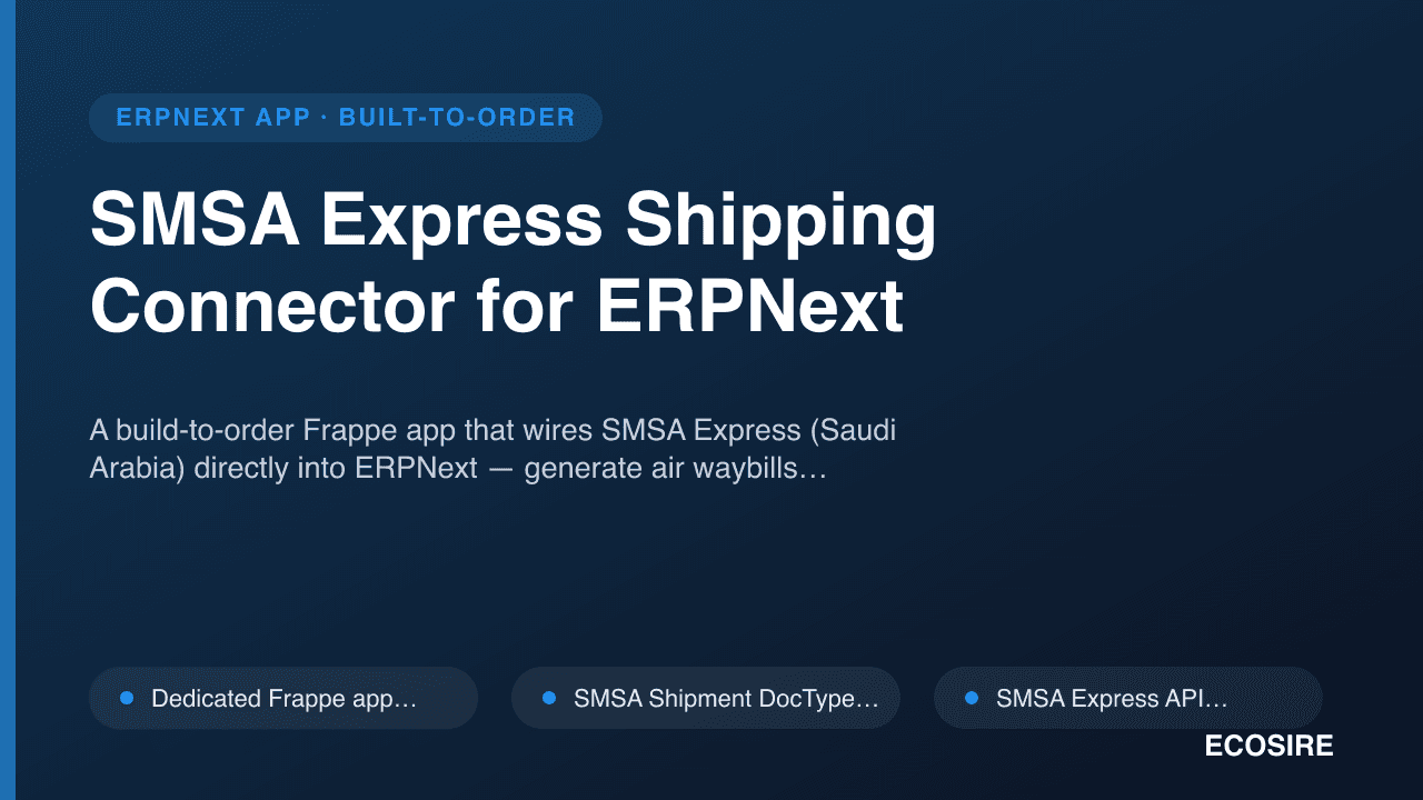SMSA Express Shipping Connector for ERPNext