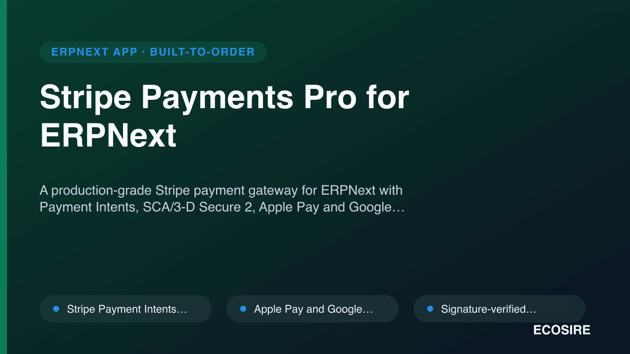 Stripe Payments Pro for ERPNext