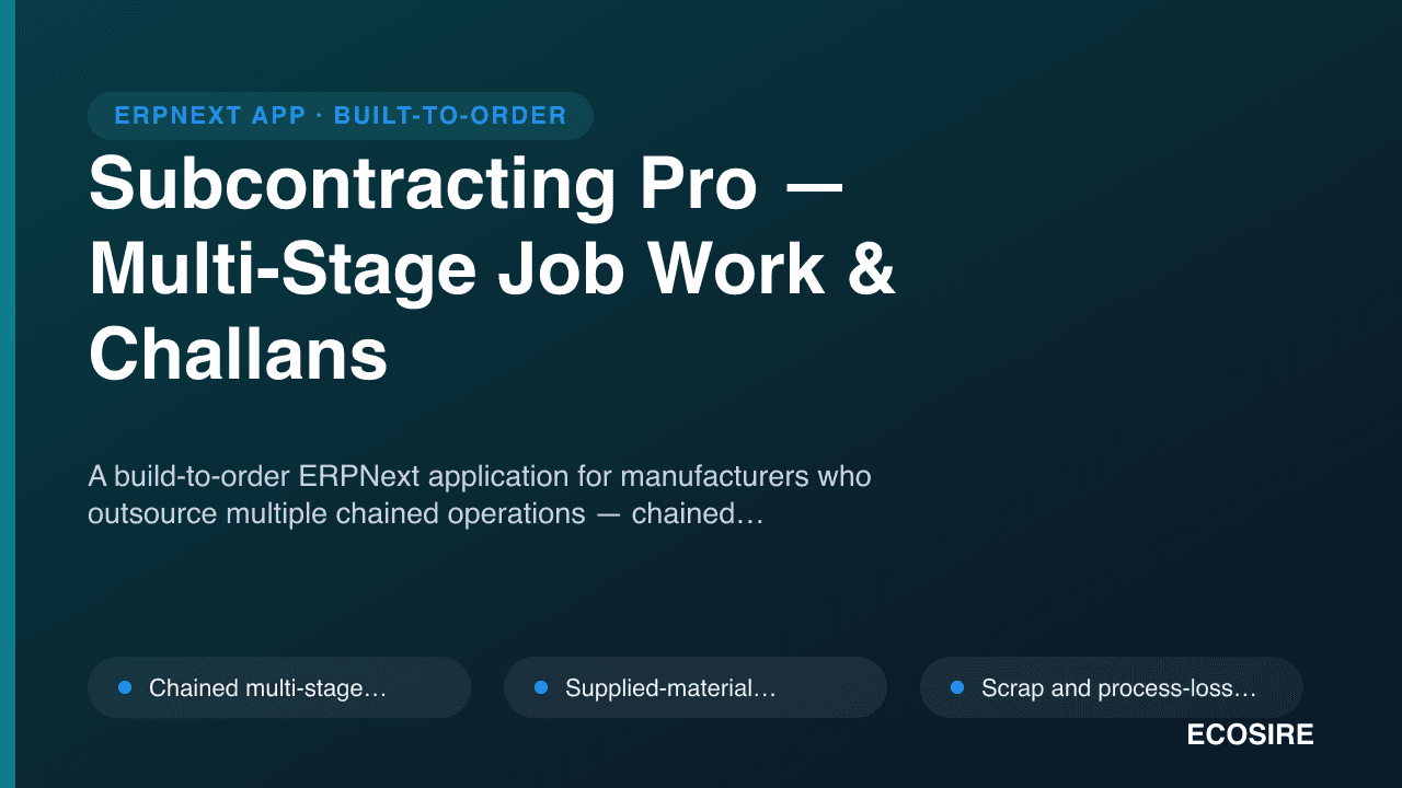 Subcontracting Pro — Multi-Stage Job Work & Challans