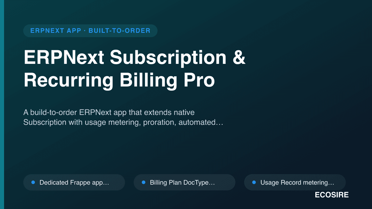 ERPNext Subscription & Recurring Billing Pro
