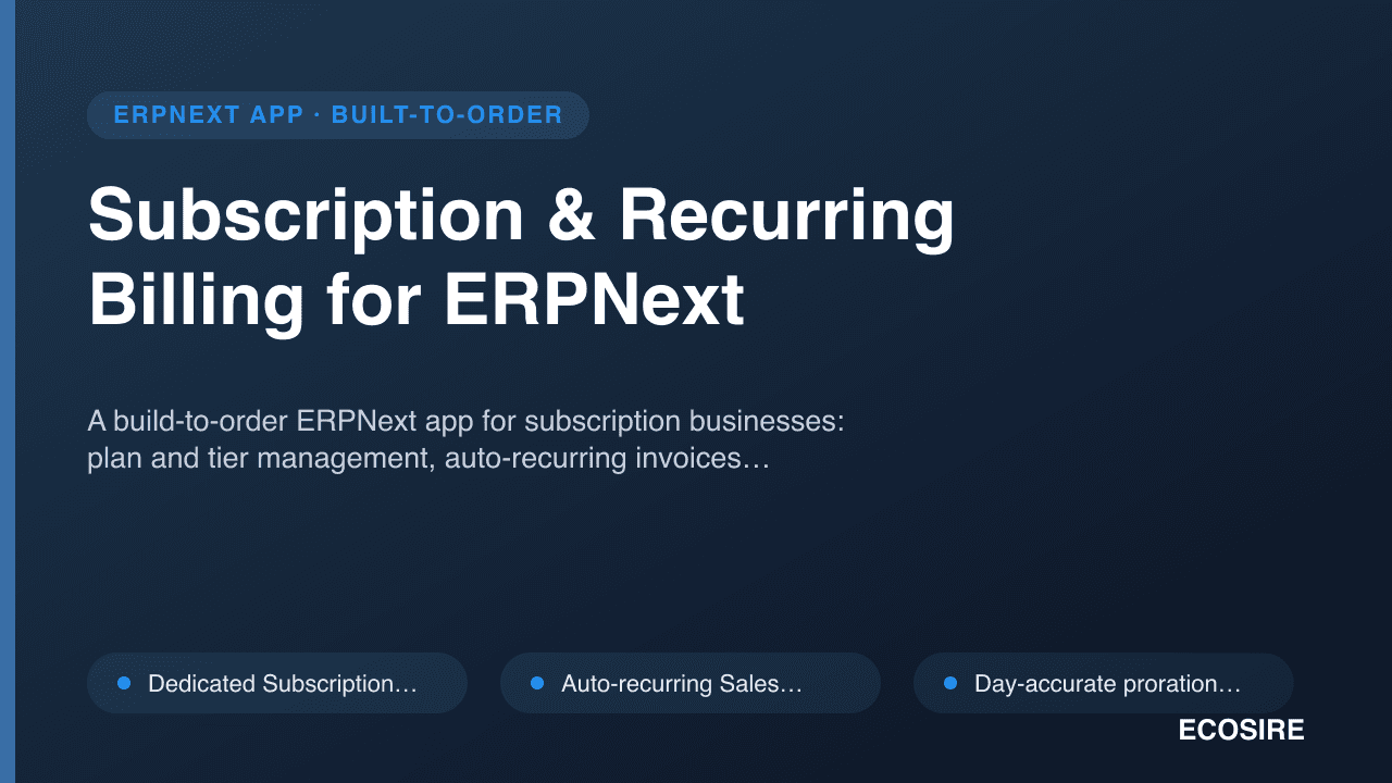 Subscription & Recurring Billing for ERPNext