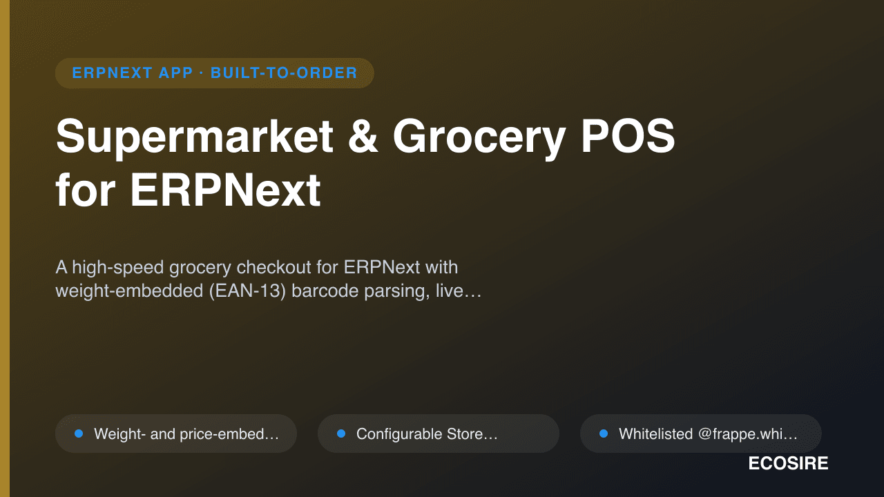 Supermarket & Grocery POS for ERPNext