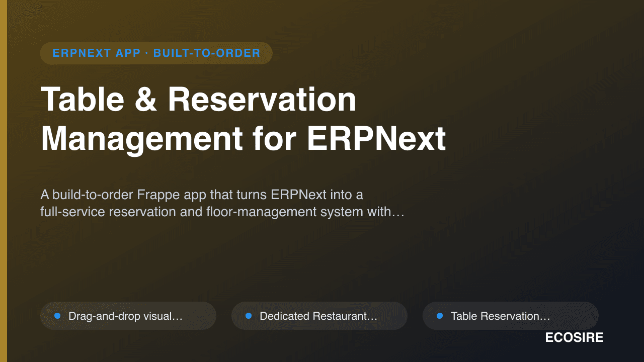 Table & Reservation Management for ERPNext