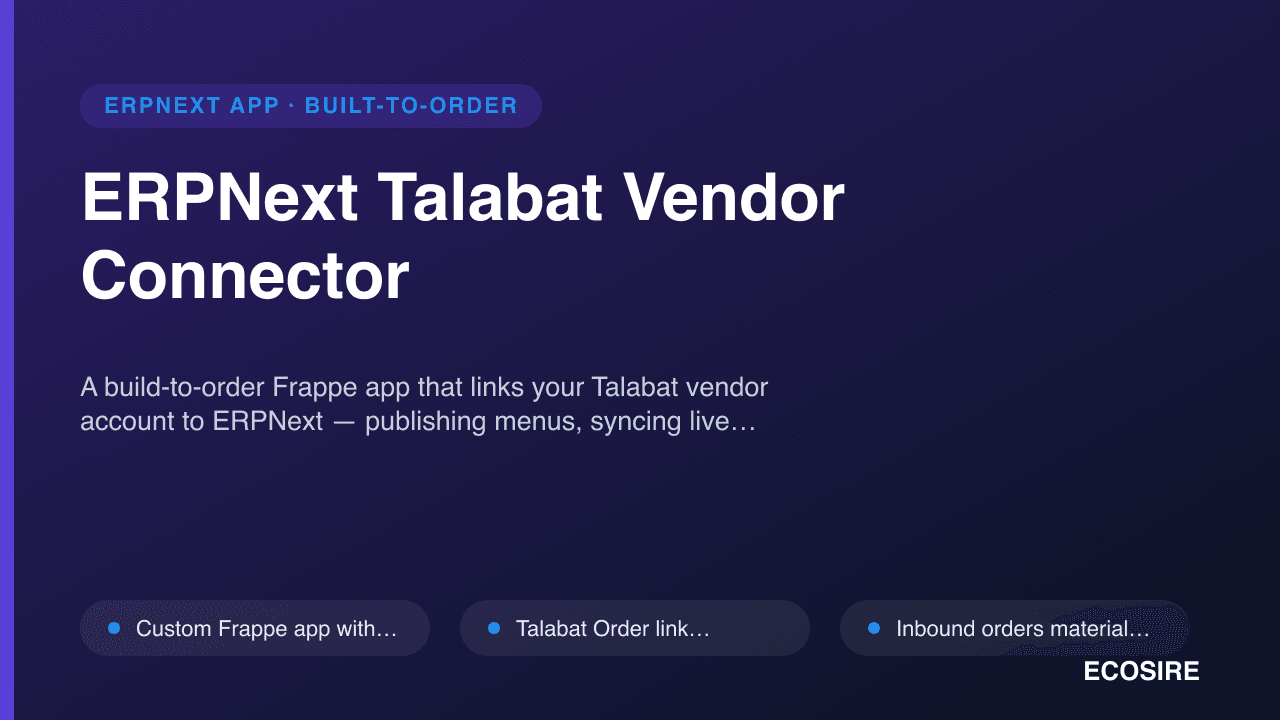 ERPNext Talabat Vendor Connector