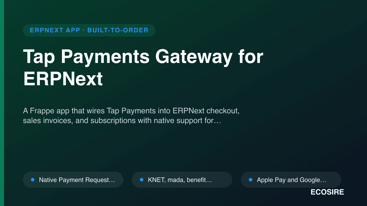 Tap Payments Gateway for ERPNext