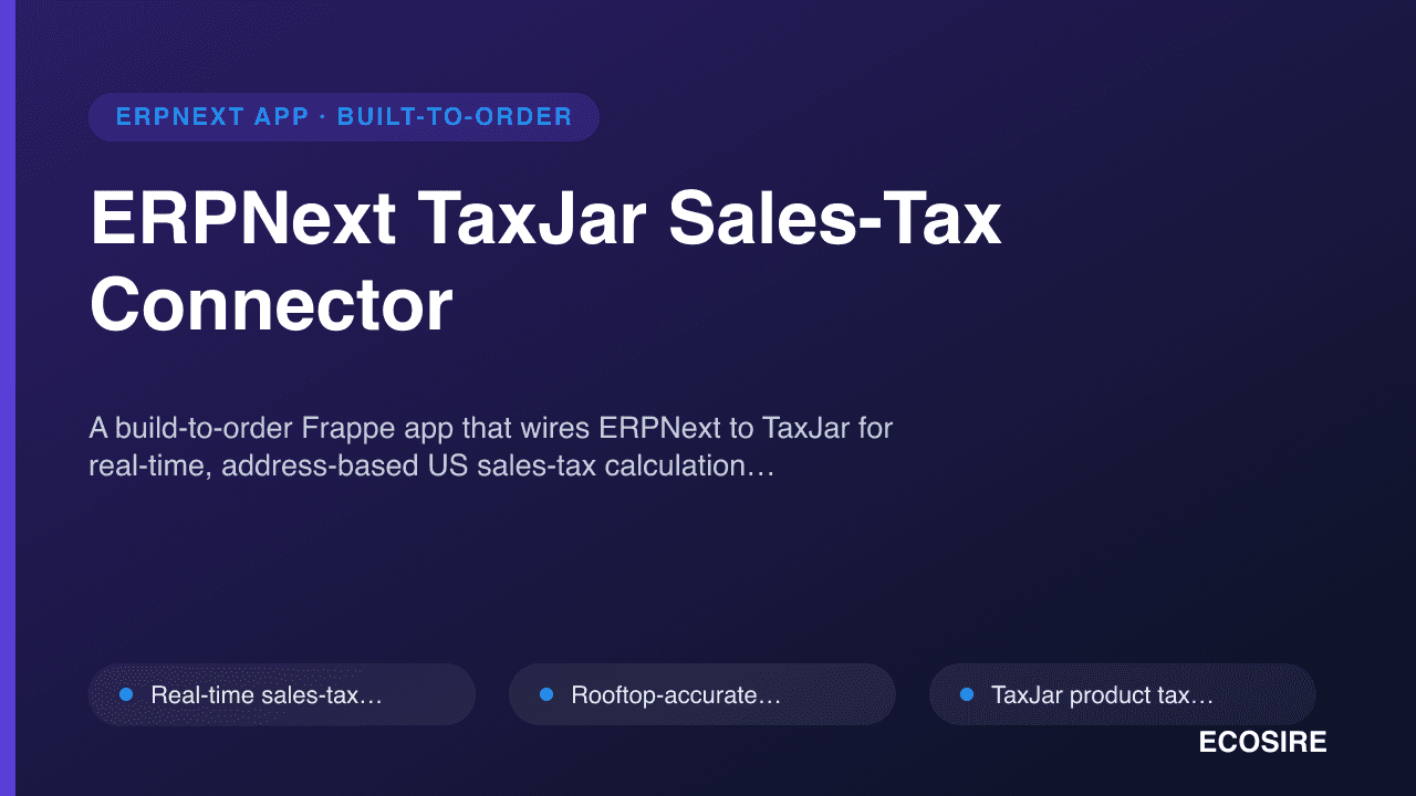 ERPNext TaxJar Sales-Tax Connector