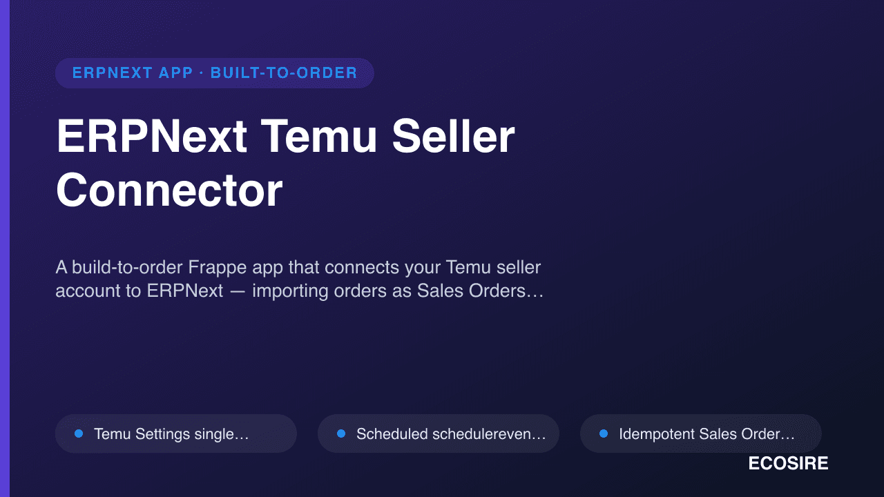 ERPNext Temu Seller Connector