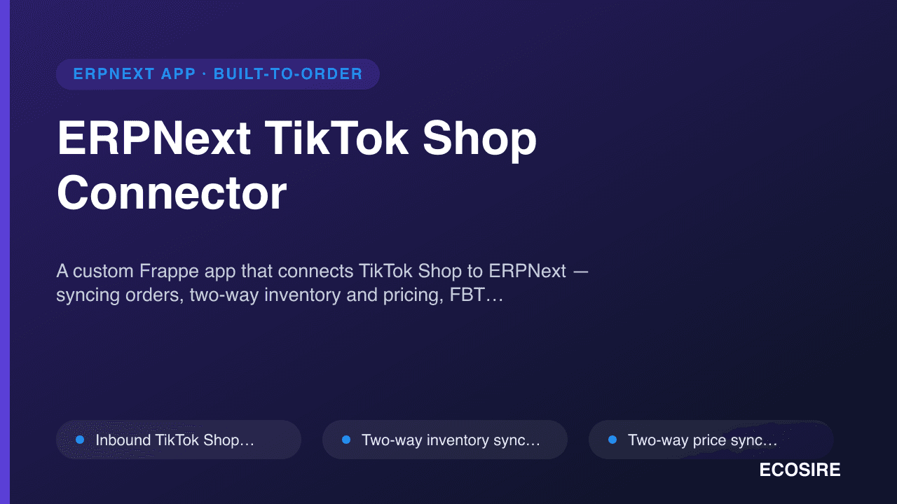 ERPNext TikTok Shop Connector