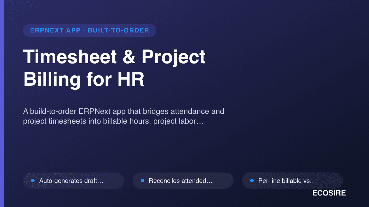Timesheet & Project Billing for HR
