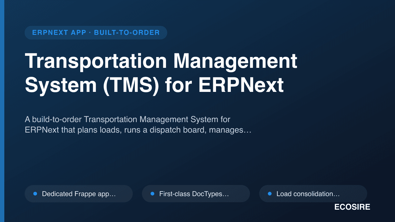 Transportation Management System (TMS) for ERPNext
