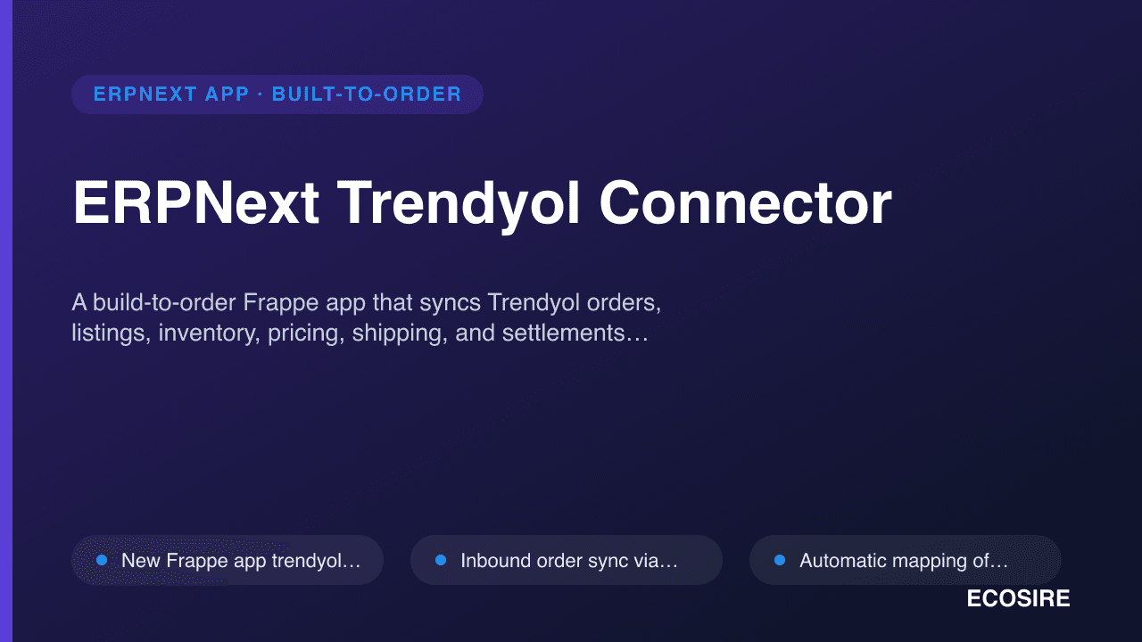 ERPNext Trendyol Connector