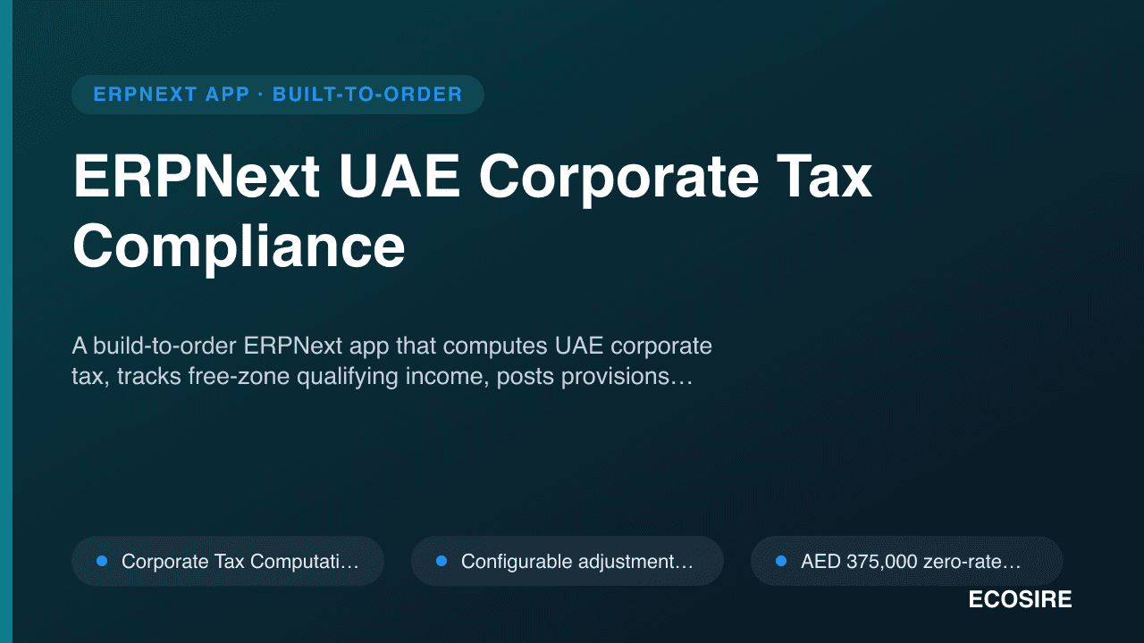 ERPNext UAE Corporate Tax Compliance