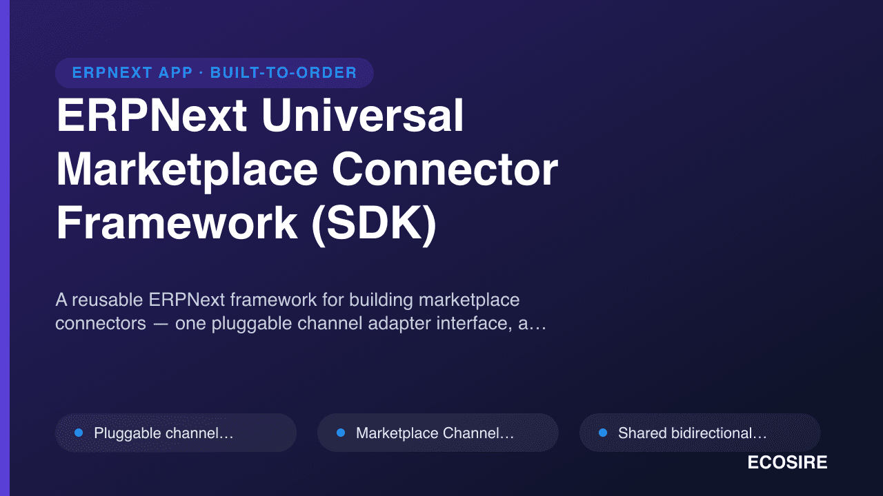ERPNext Universal Marketplace Connector Framework (SDK)
