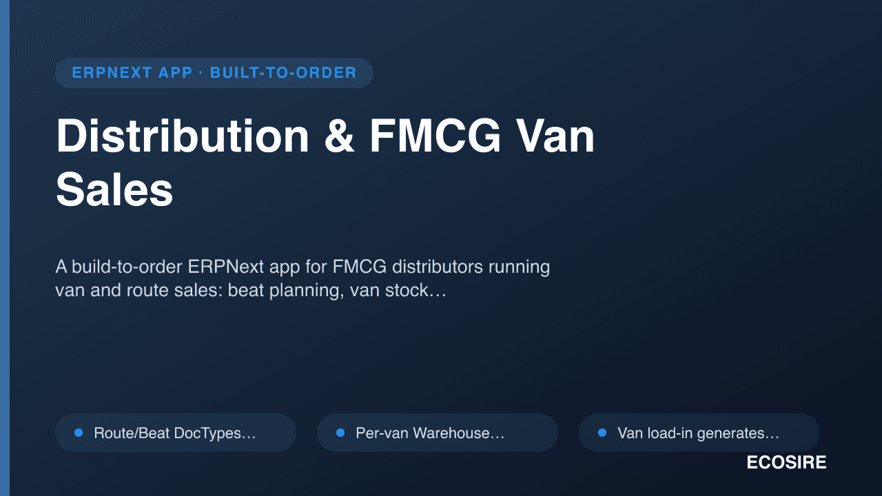 Distribution & FMCG Van Sales