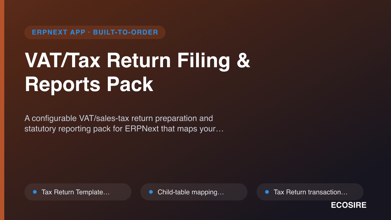 VAT/Tax Return Filing & Reports Pack