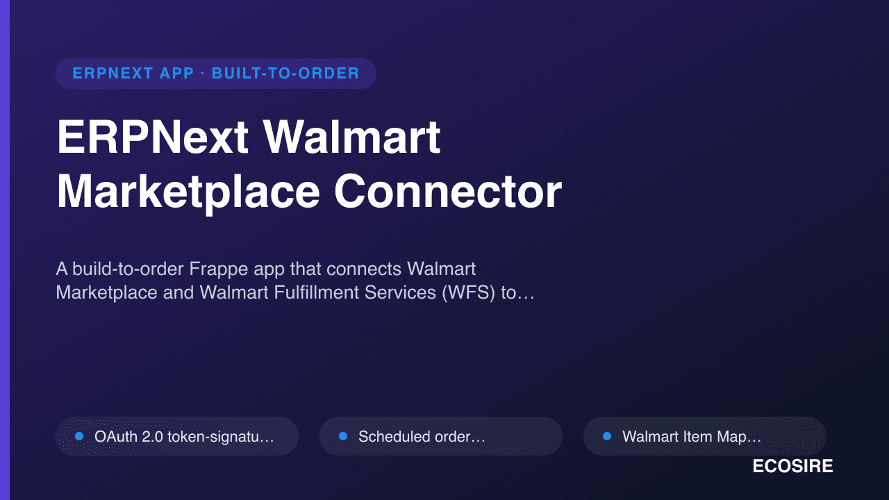 ERPNext Walmart Marketplace Connector