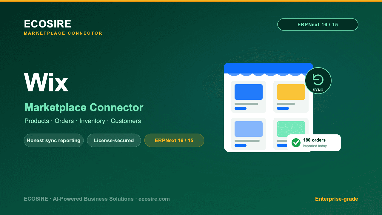 Wix Store Management (ERPNext)