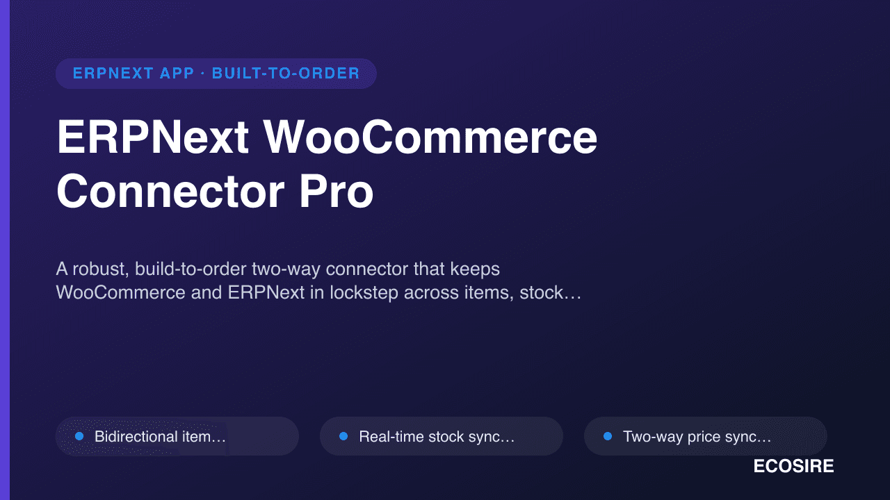 ERPNext WooCommerce Connector Pro