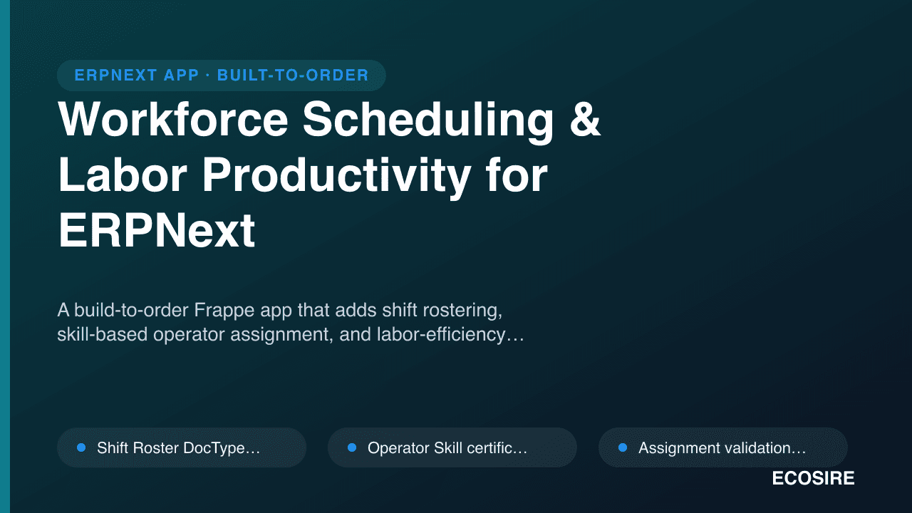 Workforce Scheduling & Labor Productivity for ERPNext