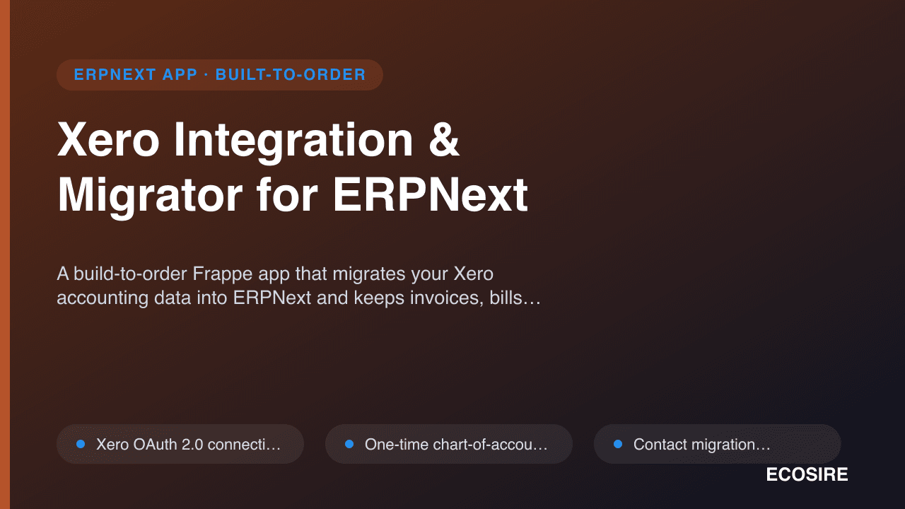 Xero Integration & Migrator for ERPNext