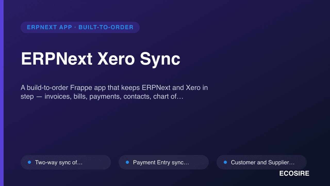 ERPNext Xero Sync