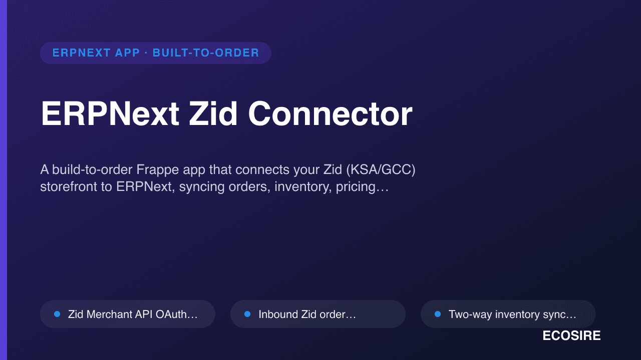 ERPNext Zid Connector