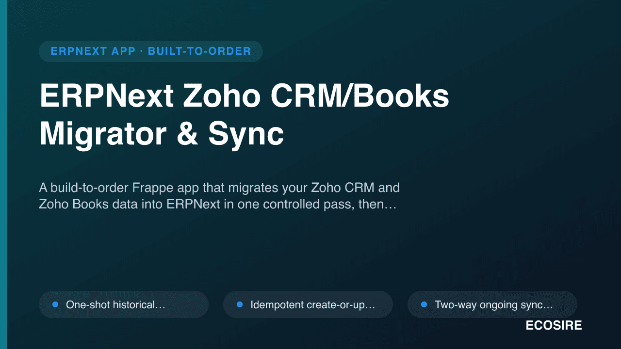 ERPNext Zoho CRM/Books Migrator & Sync