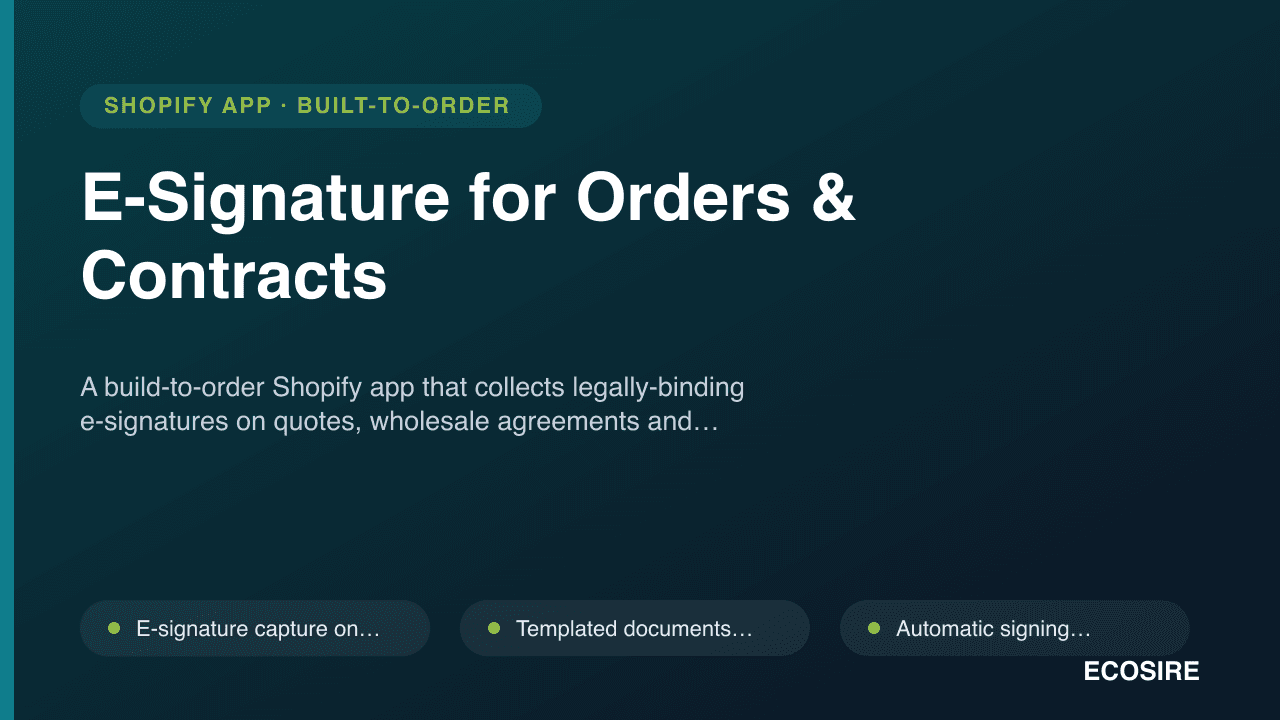 E-Signature for Orders & Contracts