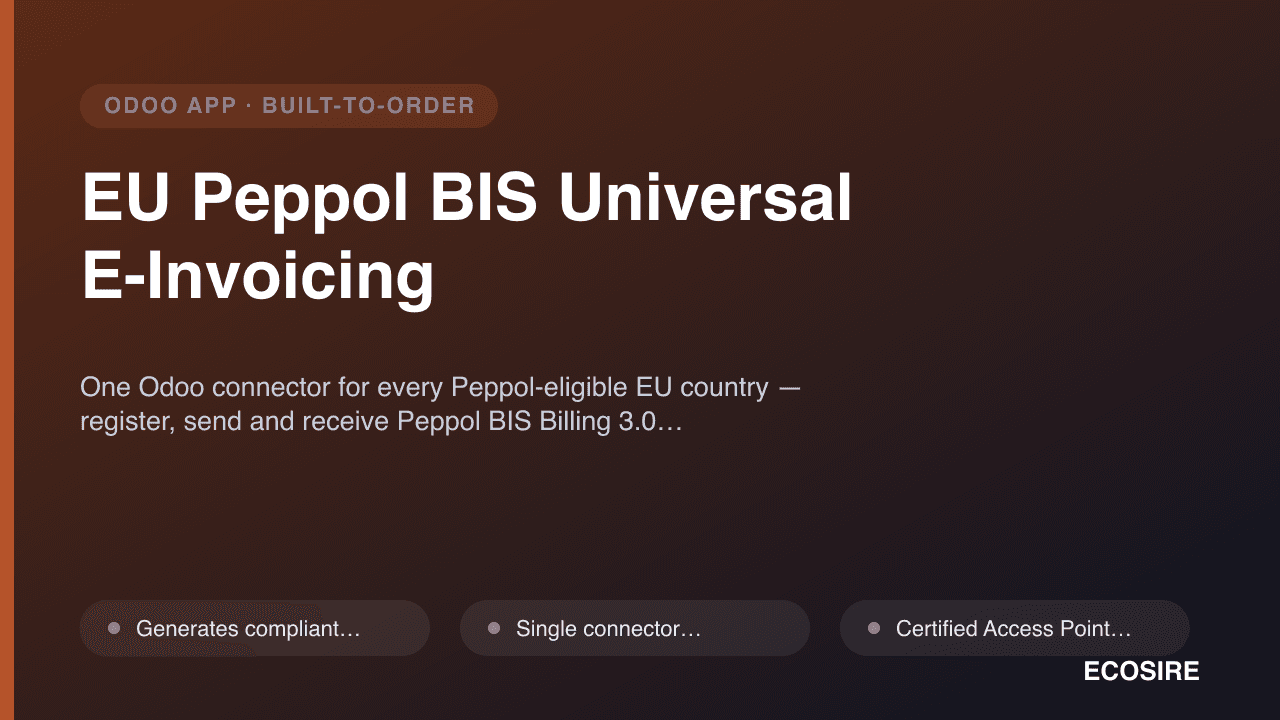 EU Peppol BIS Universal E-Invoicing