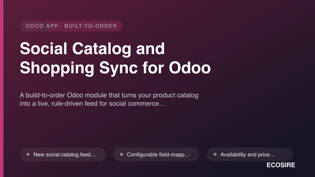 Social Catalog and Shopping Sync for Odoo