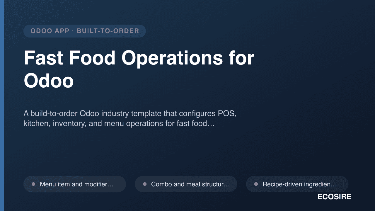Fast Food Operations for Odoo