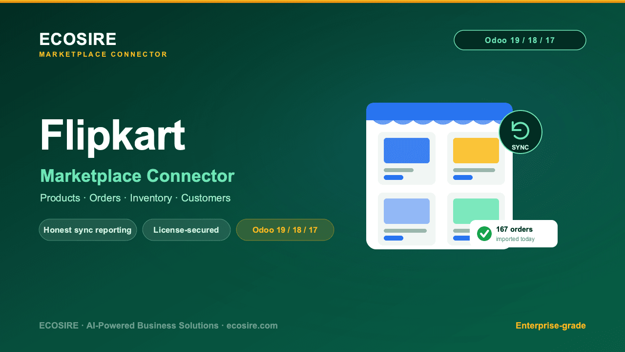Flipkart Store Management — Enterprise-grade Flipkart-Odoo integration with Seller Hub, Smart Fulfillment, and GST compliance