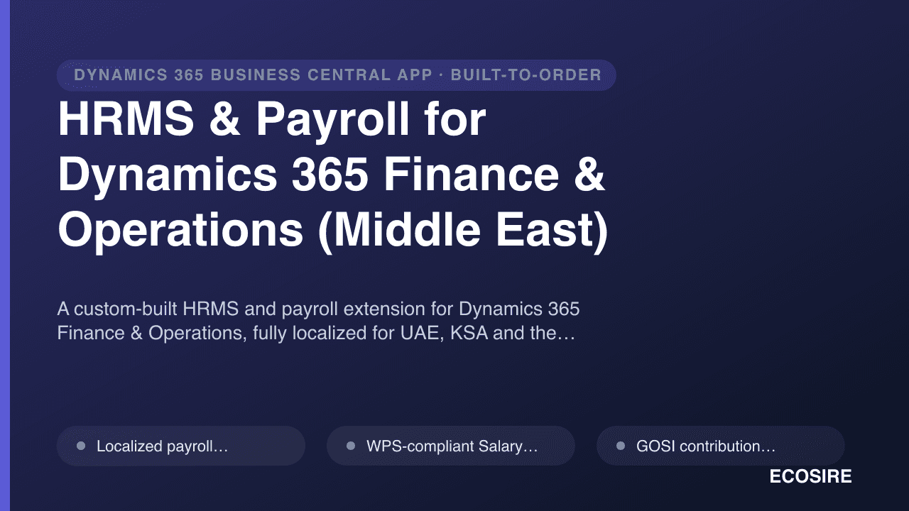 HRMS & Payroll for Dynamics 365 Finance & Operations (Middle East)