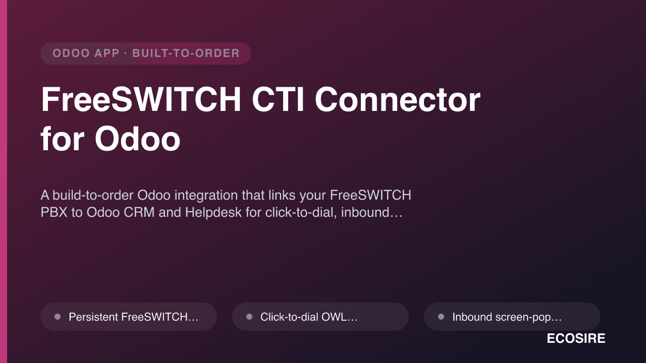 FreeSWITCH CTI Connector for Odoo