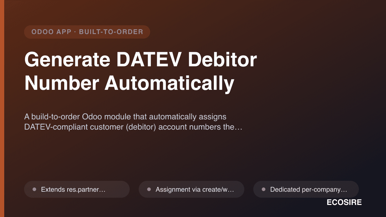 Generate DATEV Debitor Number Automatically