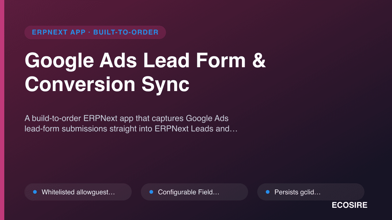 Google Ads Lead Form & Conversion Sync