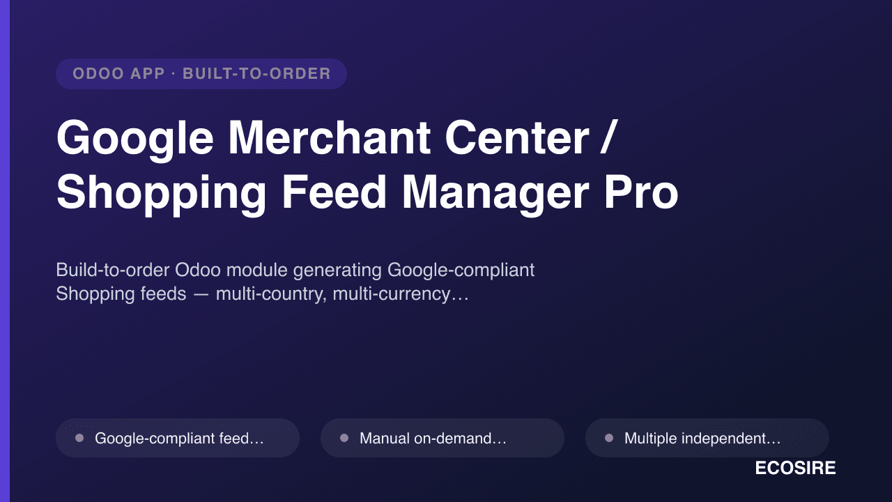 Google Merchant Center / Shopping Feed Manager Pro