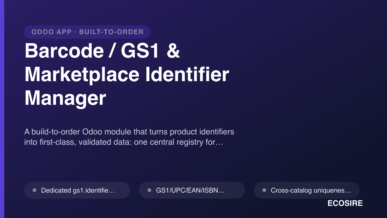 Barcode / GS1 & Marketplace Identifier Manager