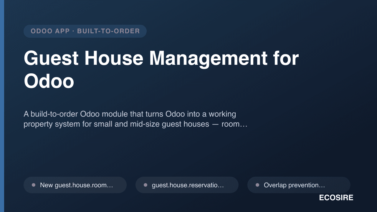 Guest House Management for Odoo