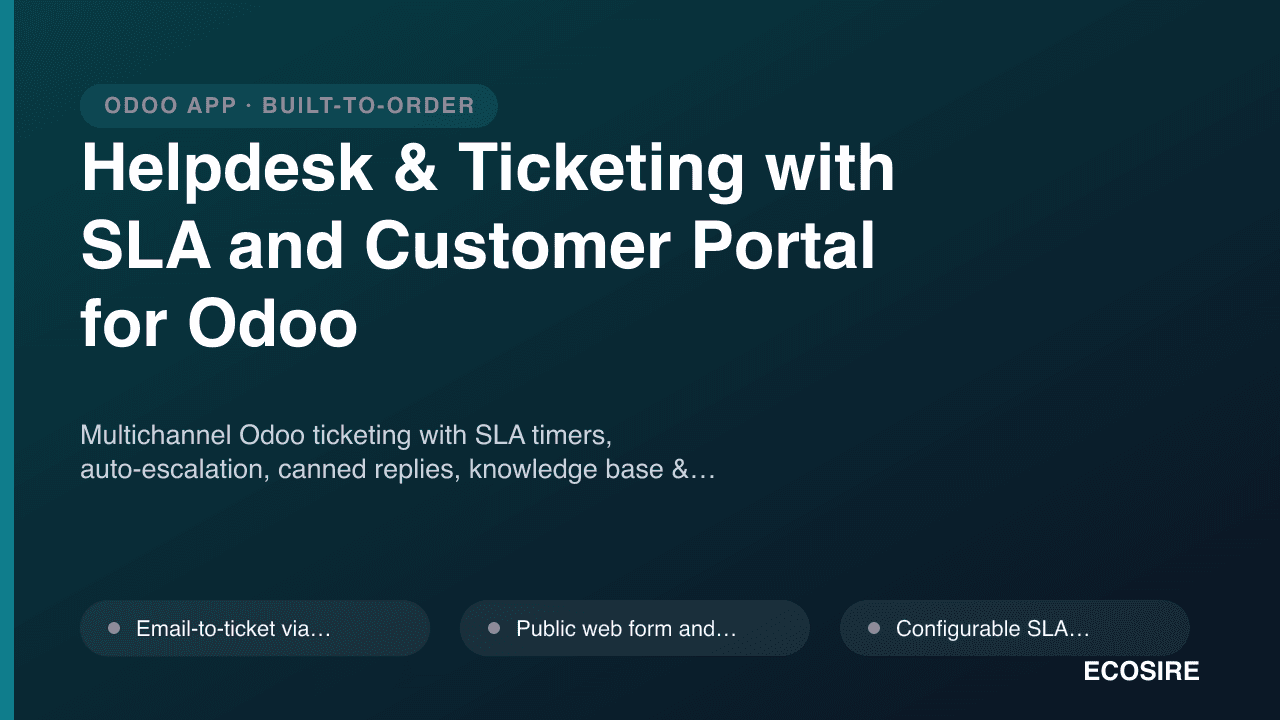 Helpdesk & Ticketing with SLA and Customer Portal for Odoo