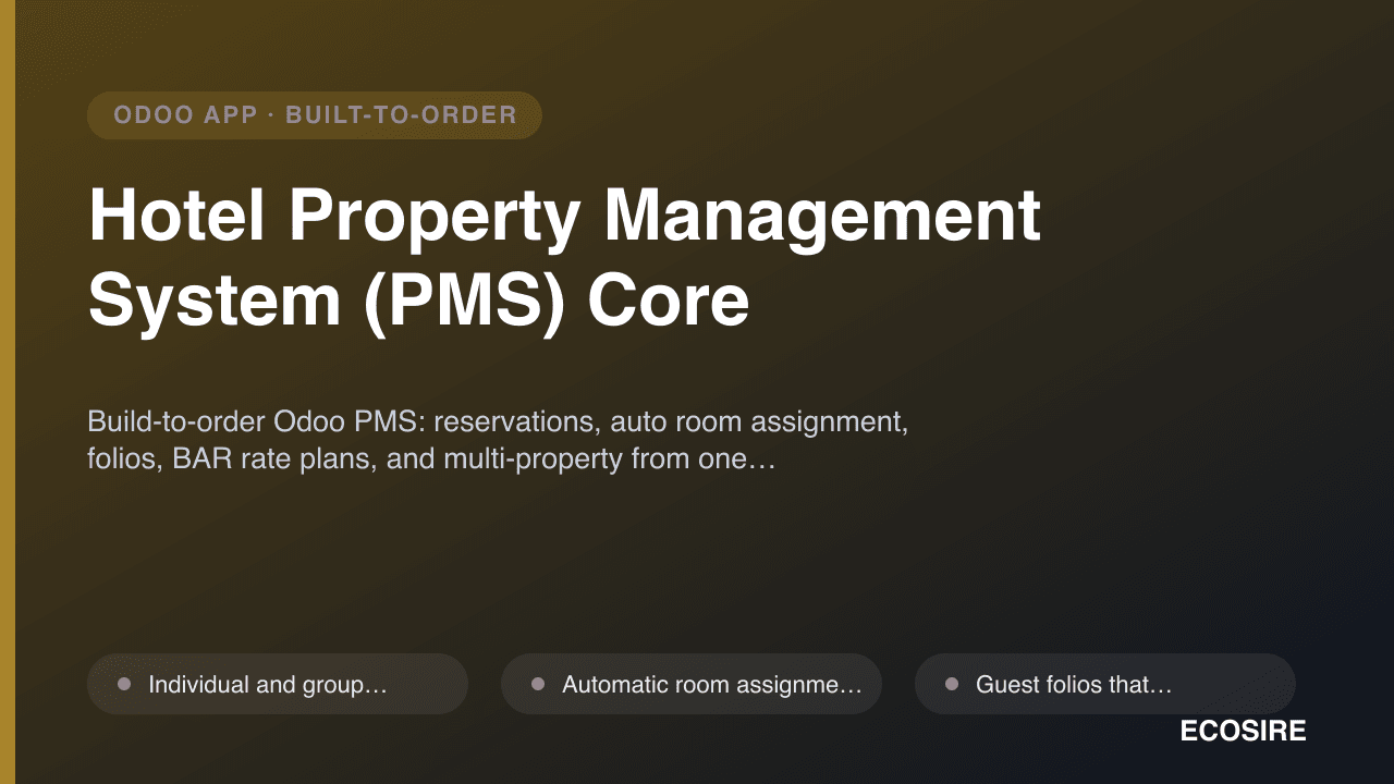 Hotel Property Management System (PMS) Core