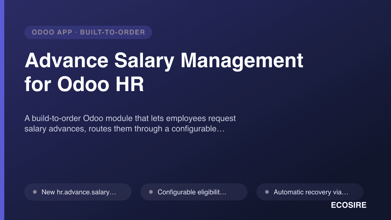 Advance Salary Management for Odoo HR