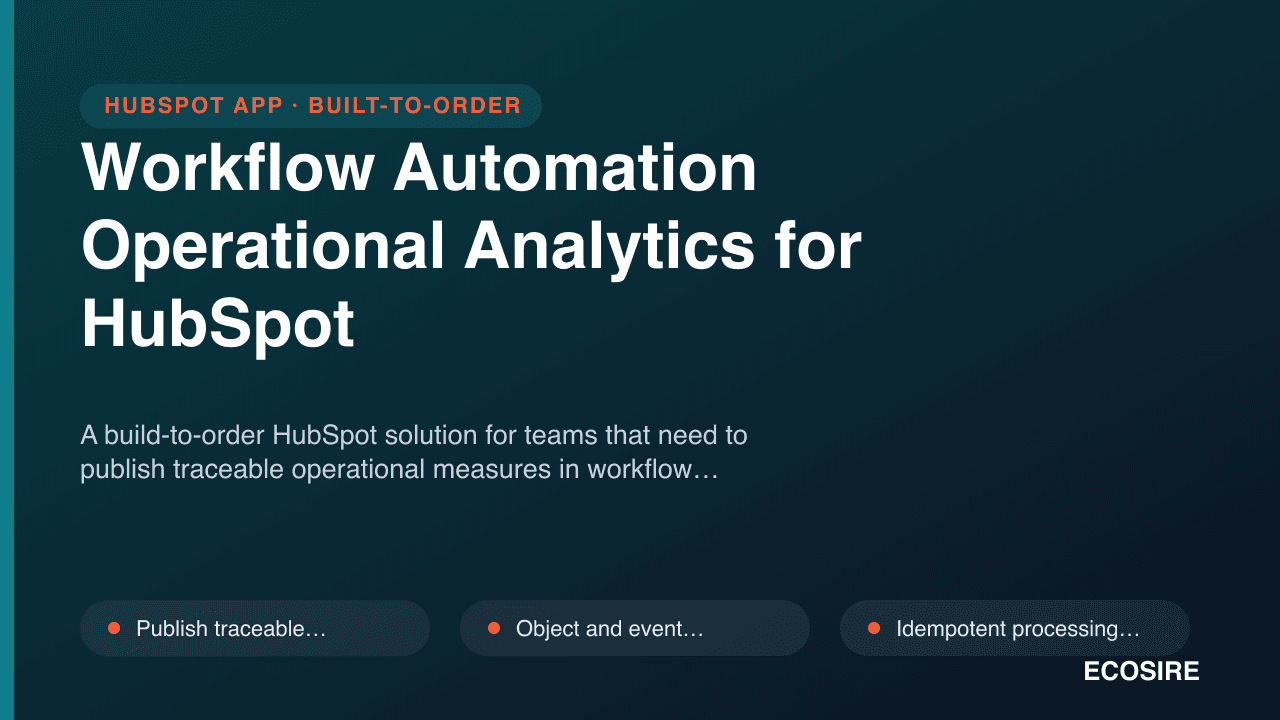 Workflow Automation Operational Analytics for HubSpot