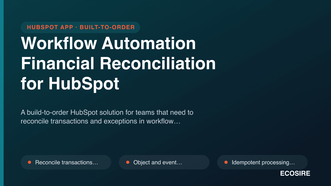 Workflow Automation Financial Reconciliation for HubSpot