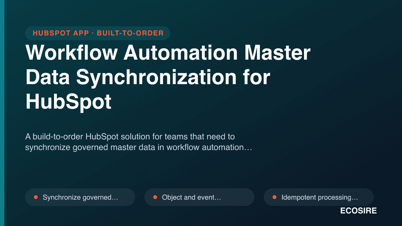 Workflow Automation Master Data Synchronization for HubSpot