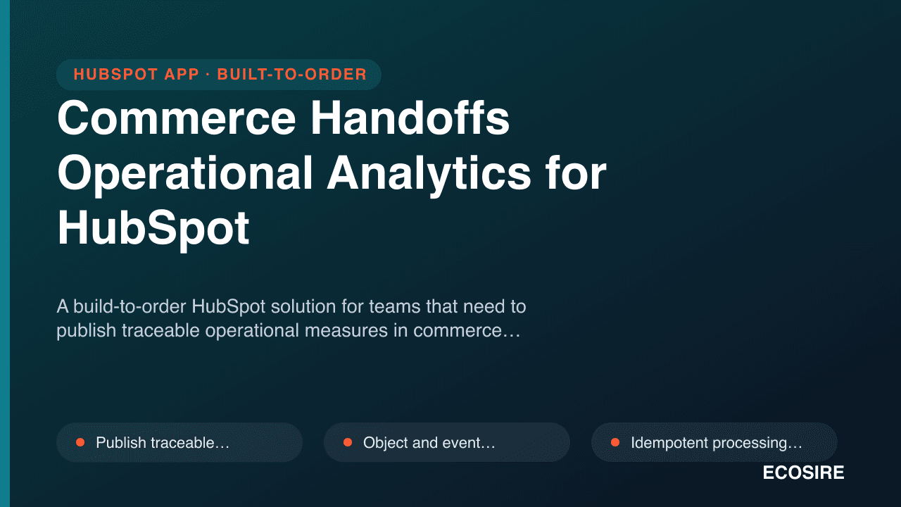 Commerce Handoffs Operational Analytics for HubSpot